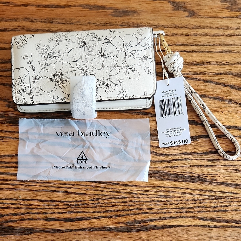 Vera Bradley White Floral Wristlet Wallet